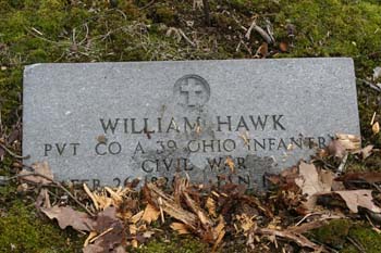 William Hawk PVT CO A 39 Ohio Infantry, Civil War