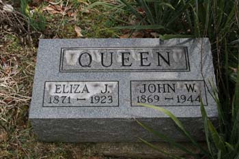 Eliza J. Queen 1871-1923, John W. Queen 1869-1944