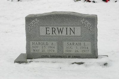 Harold A. and Sarah L. ERWIN Tombstone